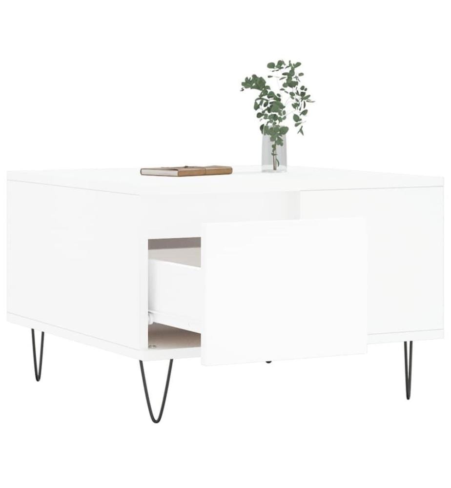 Couchtisch Weiss 55x55x36,5 cm Holzwerkstoff