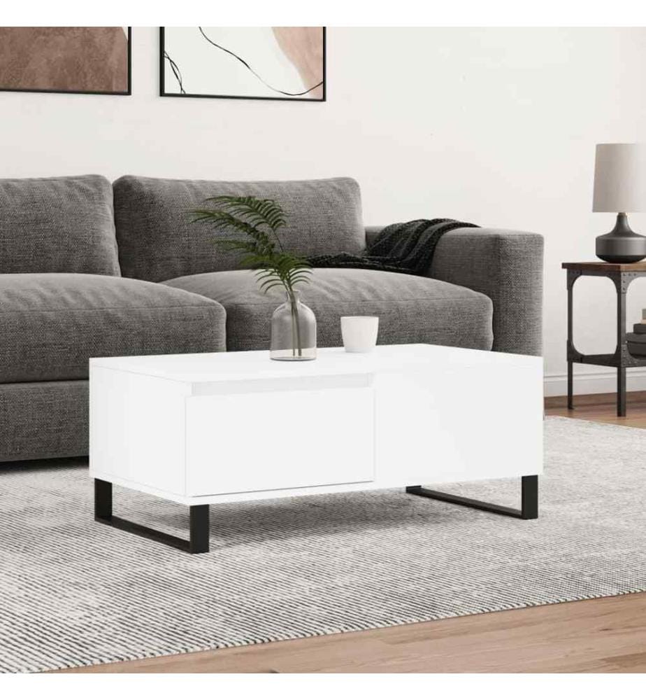 Couchtisch Weiss 90x50x36,5 cm Holzwerkstoff