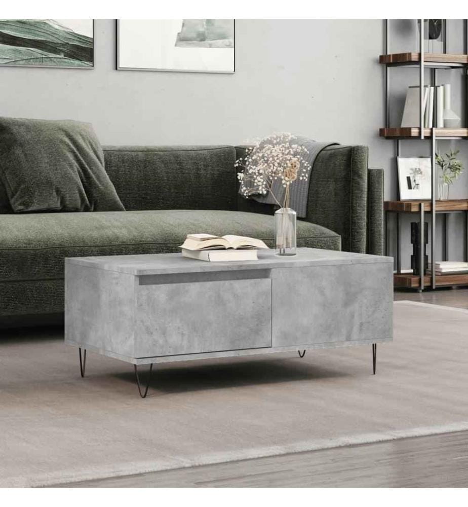 Couchtisch Betongrau 90x50x36,5 cm Holzwerkstoff