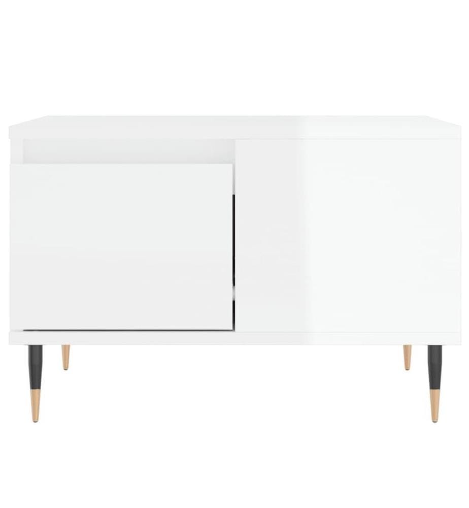 Couchtisch Hochglanz-Weiss 55x55x36,5 cm Holzwerkstoff