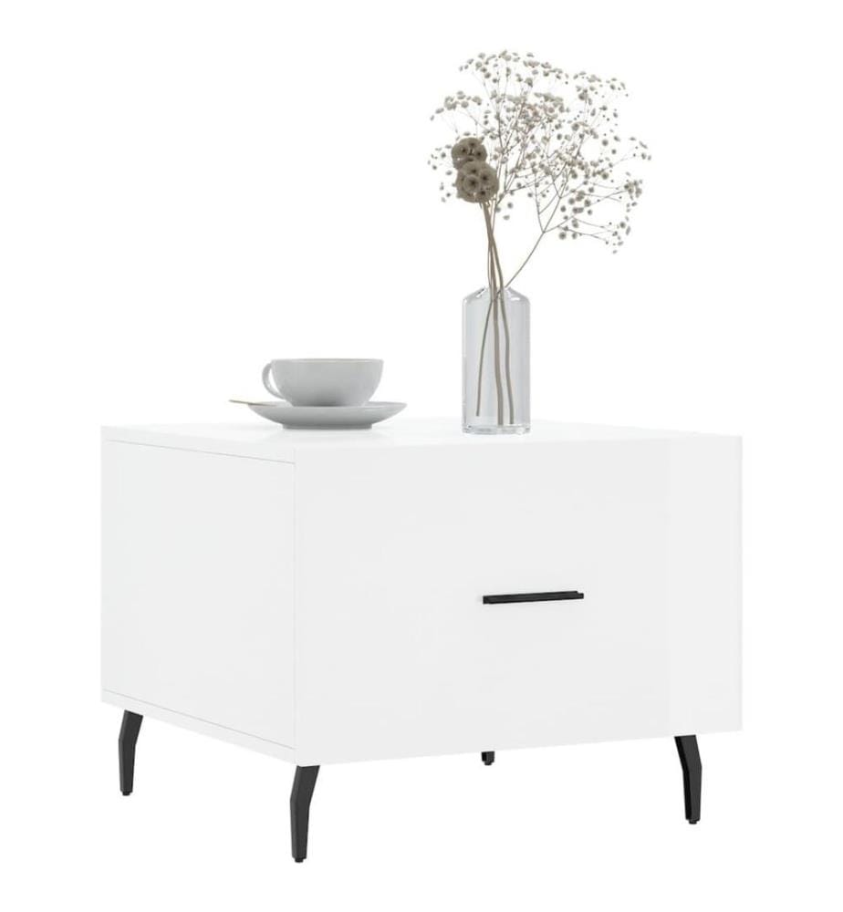 Couchtisch Hochglanz-Weiss 50x50x40 cm Holzwerkstoff