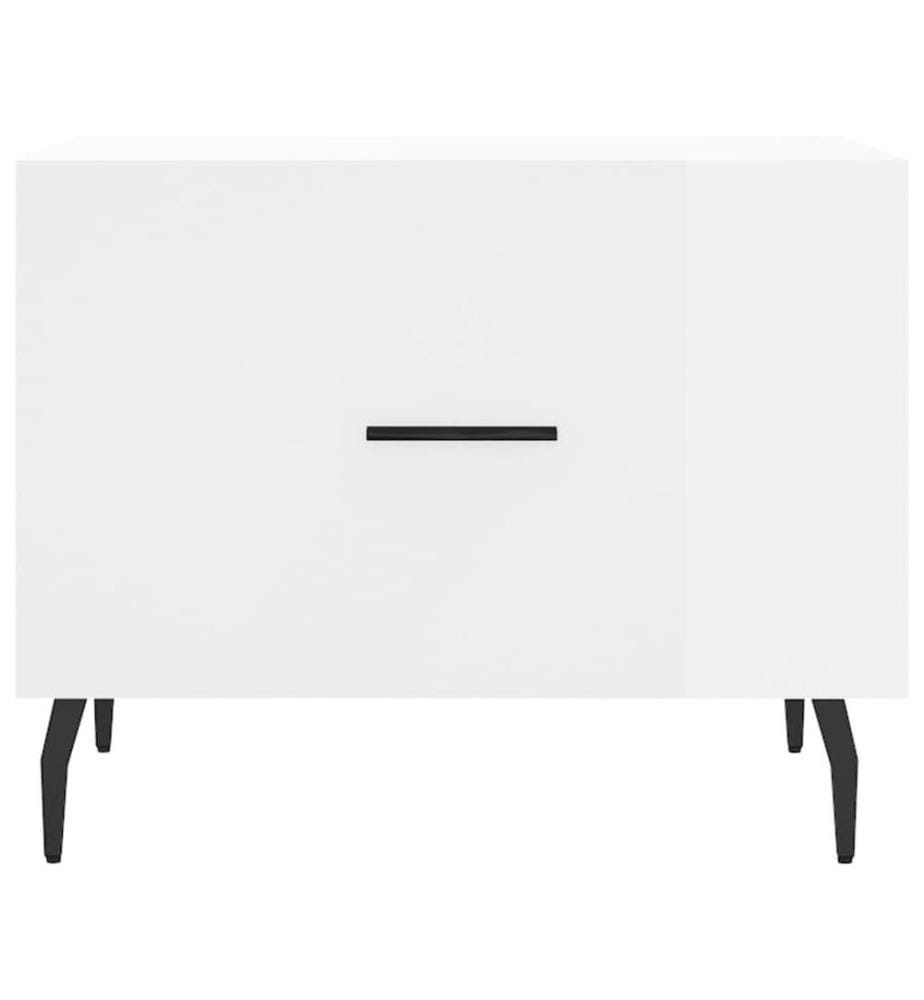 Couchtisch Hochglanz-Weiss 50x50x40 cm Holzwerkstoff