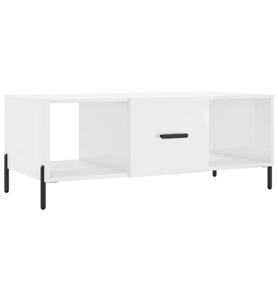 Couchtisch Hochglanz-Weiss 102x50x40 cm Holzwerkstoff