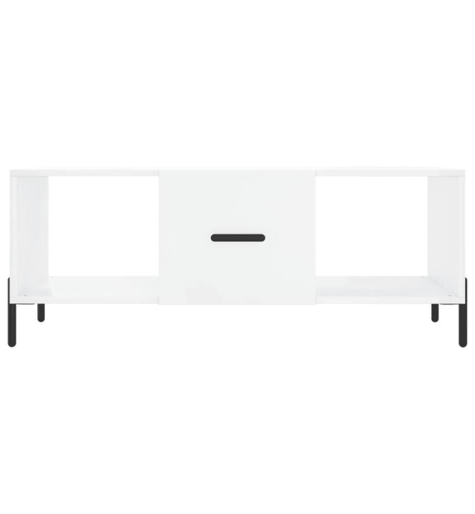 Couchtisch Hochglanz-Weiss 102x50x40 cm Holzwerkstoff