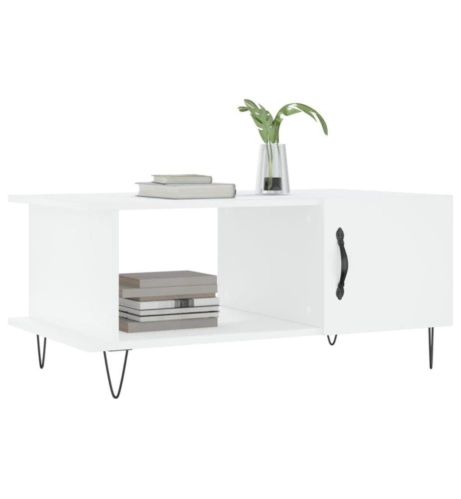 Couchtisch Weiss 90x50x40 cm Holzwerkstoff