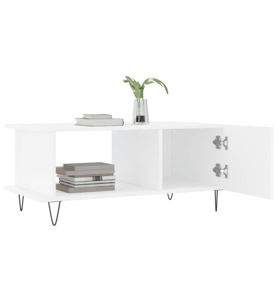 Couchtisch Weiss 90x50x40 cm Holzwerkstoff