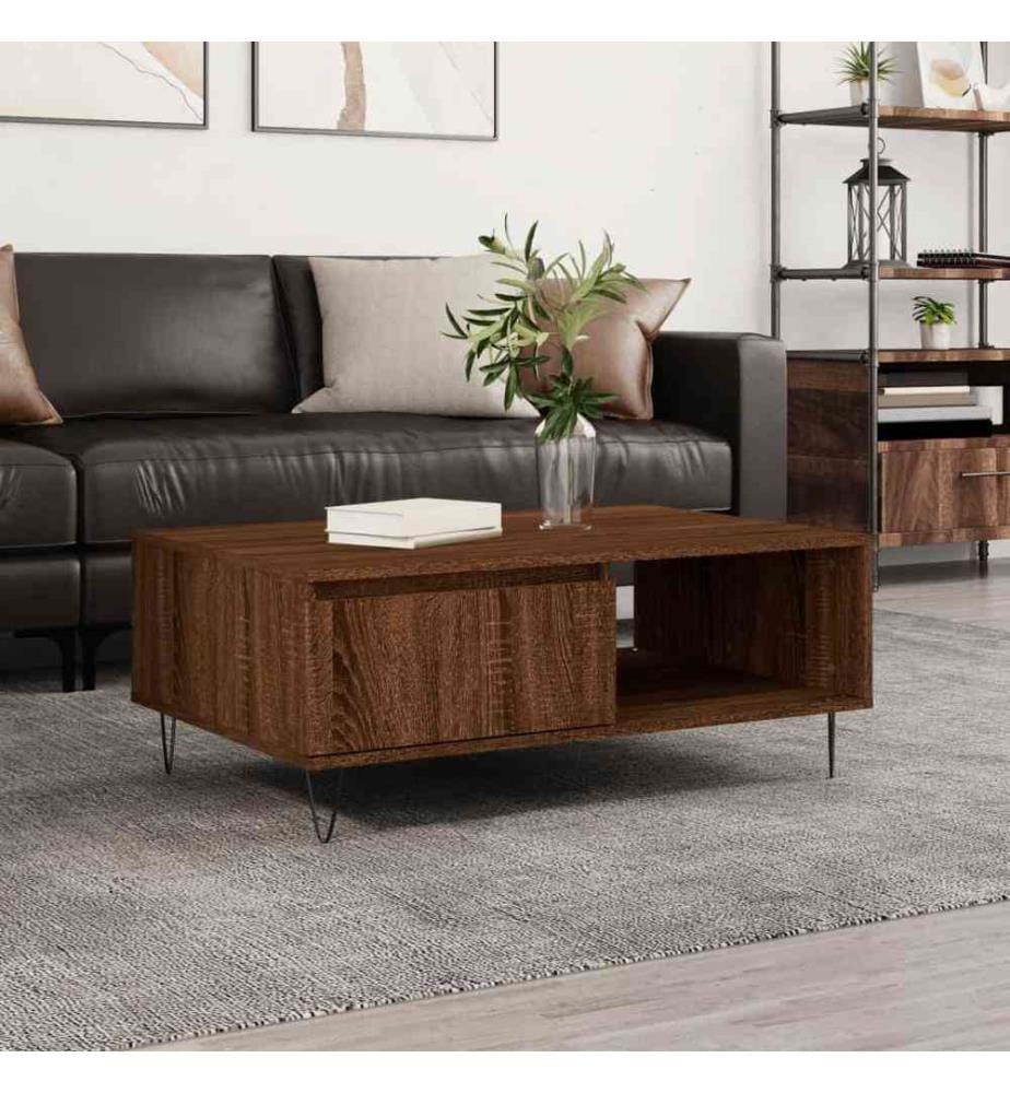 Couchtisch Braun Eichen-Optik 90x60x35 cm Holzwerkstoff
