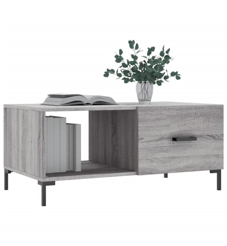Couchtisch Grau Sonoma 90x50x40 cm Holzwerkstoff