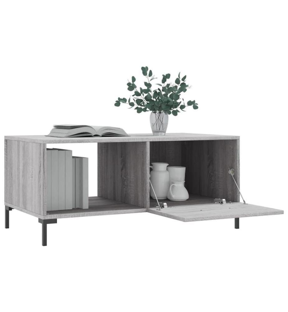 Table basse sonoma gris 90x50x40 cm bois d'ingénierie