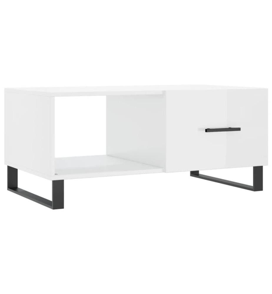 Couchtisch Hochglanz-Weiss 90x50x40 cm Holzwerkstoff