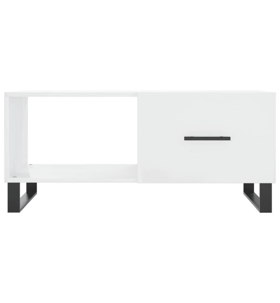 Couchtisch Hochglanz-Weiss 90x50x40 cm Holzwerkstoff
