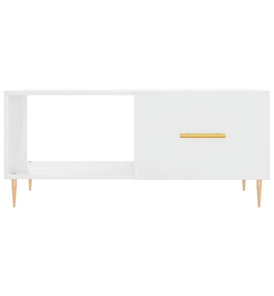 Couchtisch Hochglanz-Weiss 90x50x40 cm Holzwerkstoff