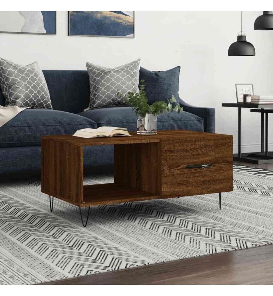 Couchtisch Braun Eichen-Optik 90x50x40 cm Holzwerkstoff