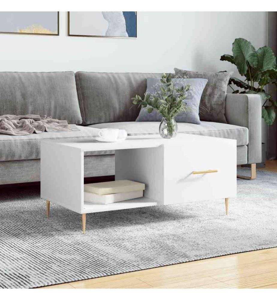 Couchtisch Weiss 90x50x40 cm Holzwerkstoff