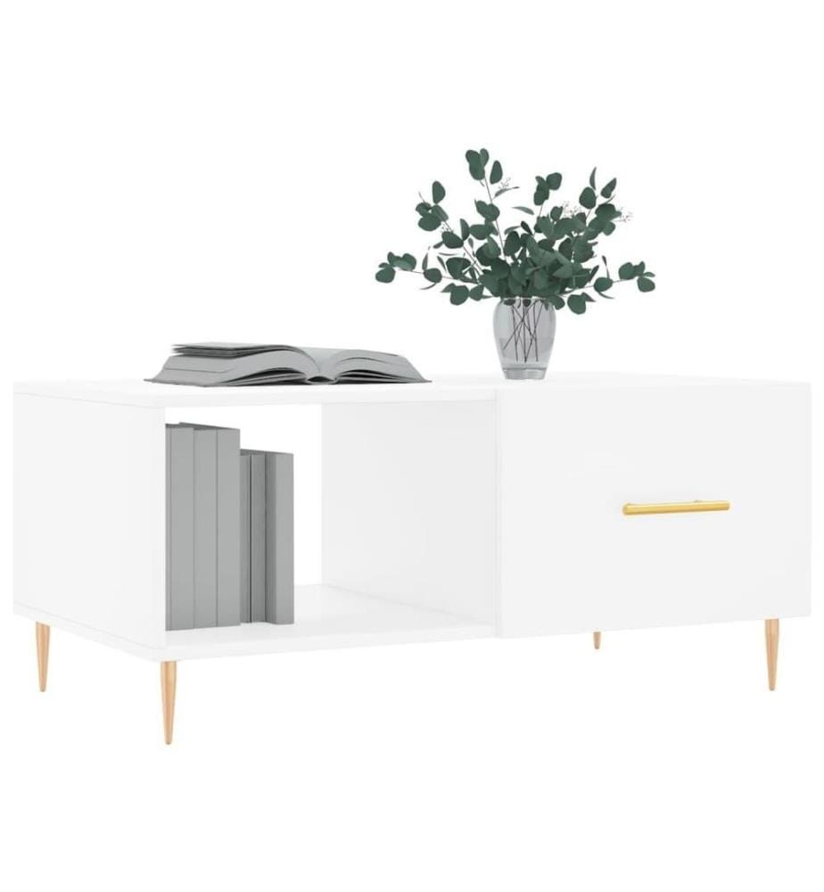 Couchtisch Weiss 90x50x40 cm Holzwerkstoff