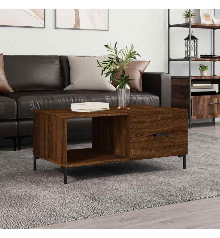 Couchtisch Braun Eichen-Optik 90x50x40 cm Holzwerkstoff