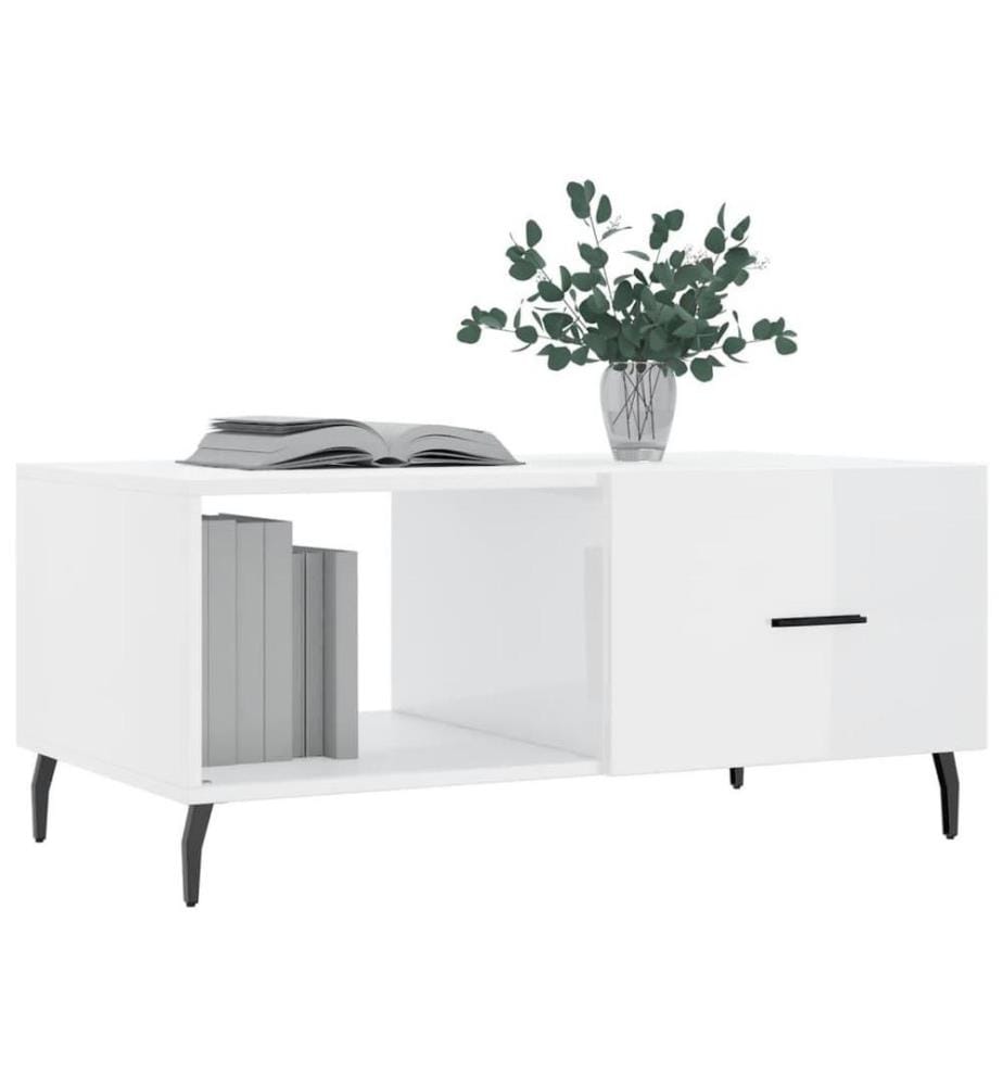 Couchtisch Hochglanz-Weiss 90x50x40 cm Holzwerkstoff