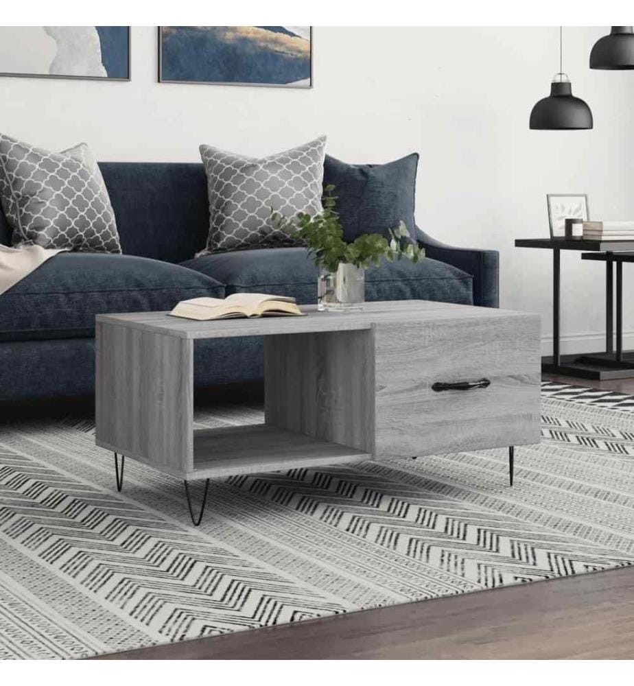 Couchtisch Grau Sonoma 90x50x40 cm Holzwerkstoff