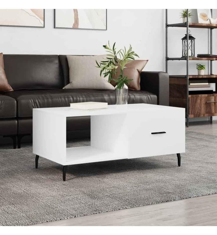 Couchtisch Weiss 90x50x40 cm Holzwerkstoff