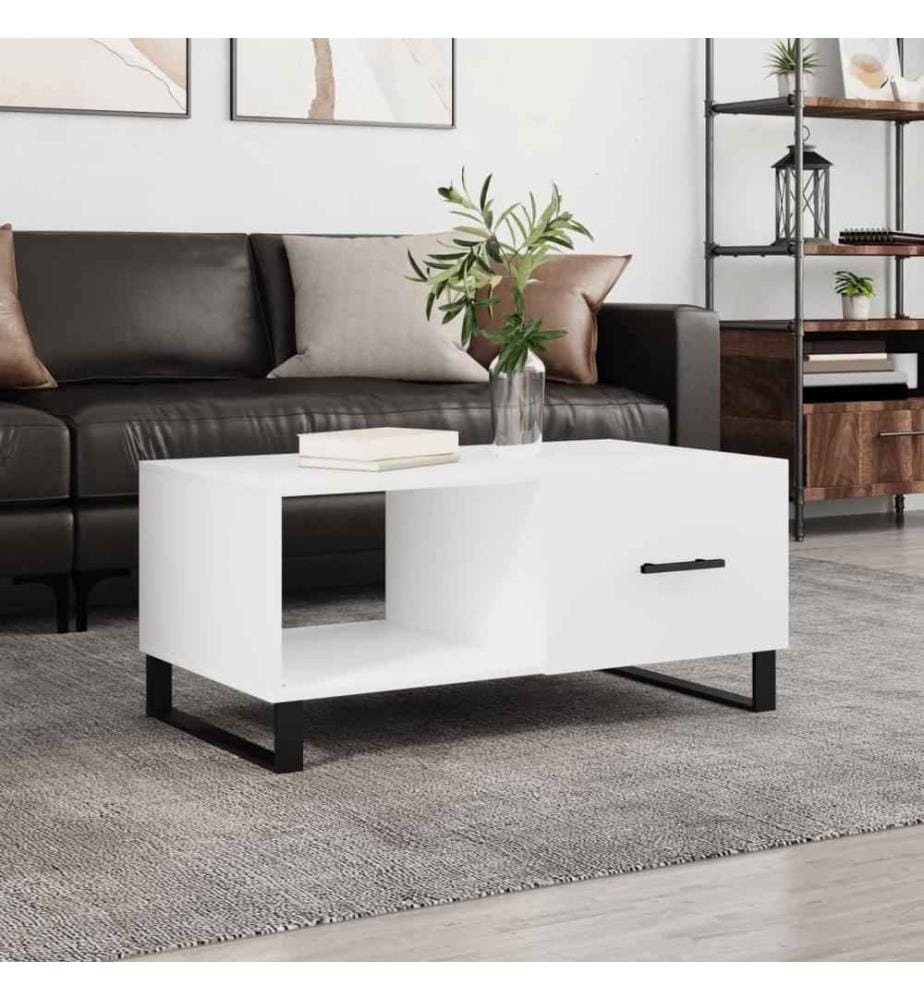 Couchtisch Weiss 90x50x40 cm Holzwerkstoff