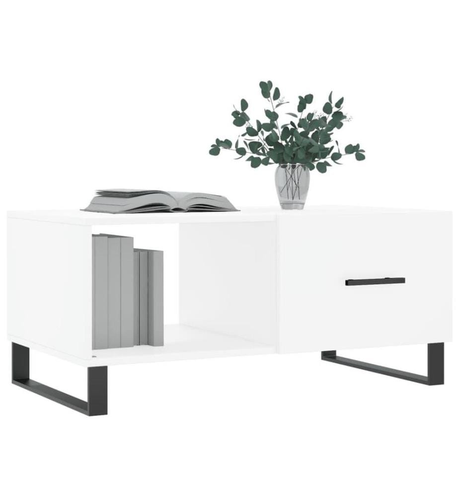 Couchtisch Weiss 90x50x40 cm Holzwerkstoff
