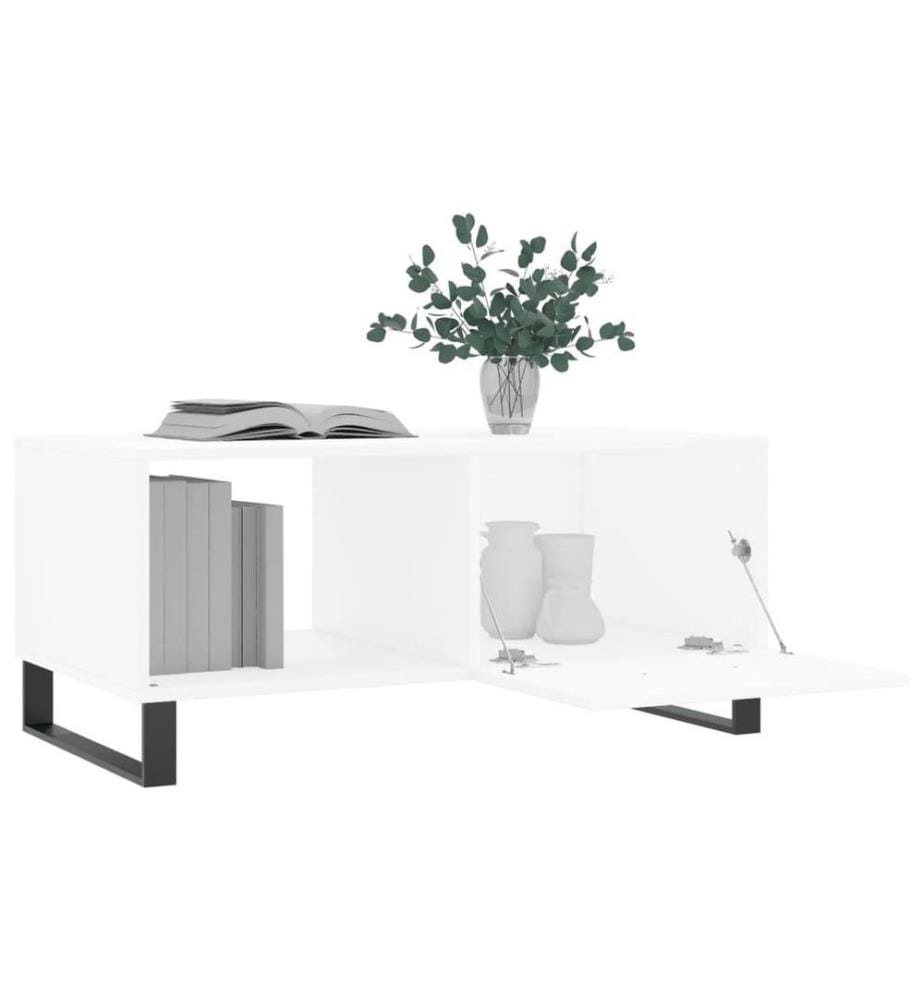 Couchtisch Weiss 90x50x40 cm Holzwerkstoff
