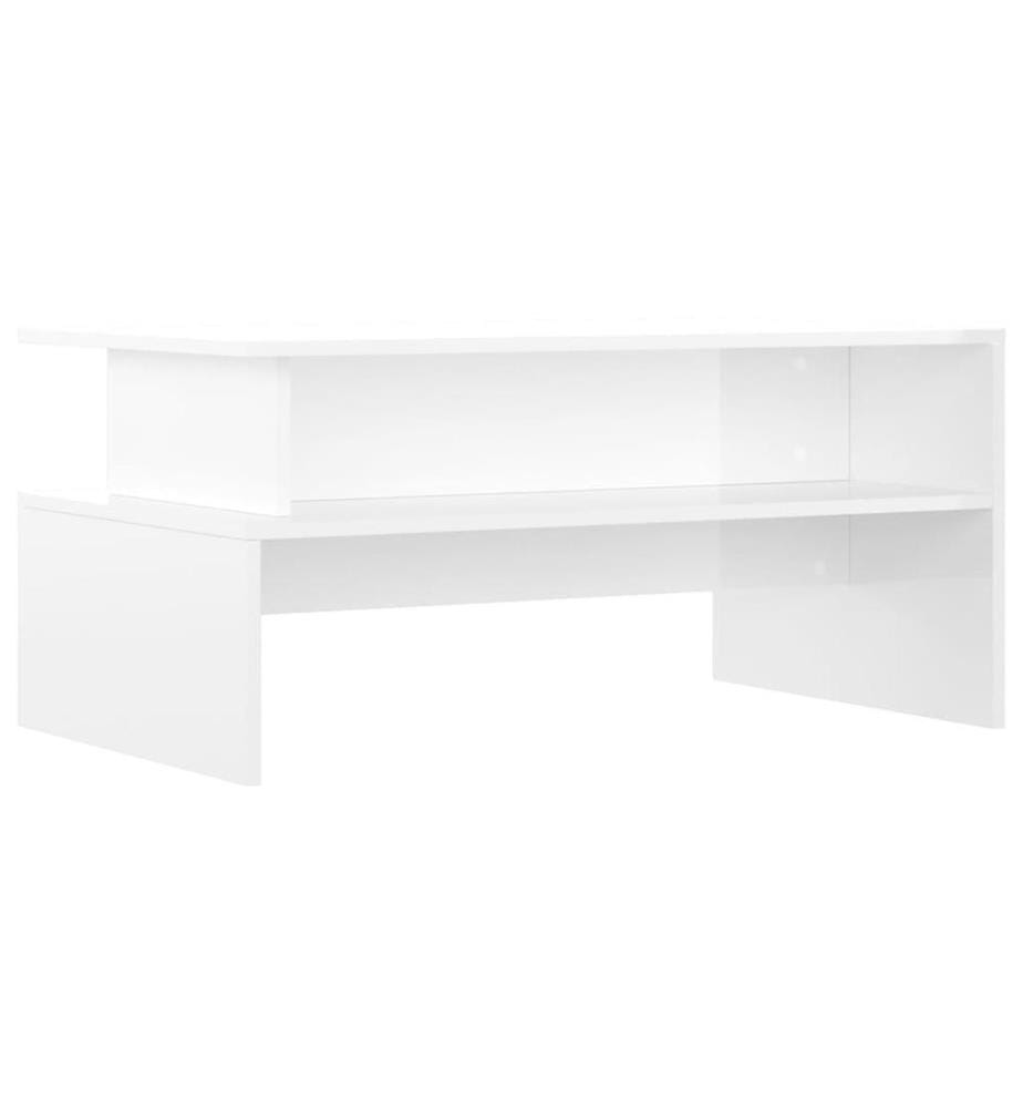 Couchtisch Hochglanz-Weiss 90x55x42,5 cm Holzwerkstoff