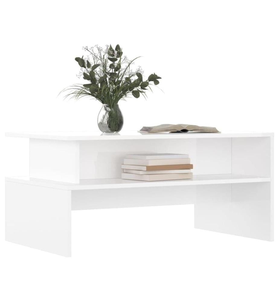 Couchtisch Hochglanz-Weiss 90x55x42,5 cm Holzwerkstoff
