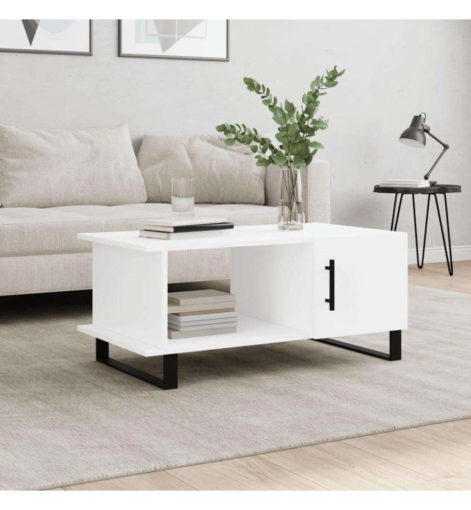 Couchtisch Weiss 90x50x40 cm Holzwerkstoff