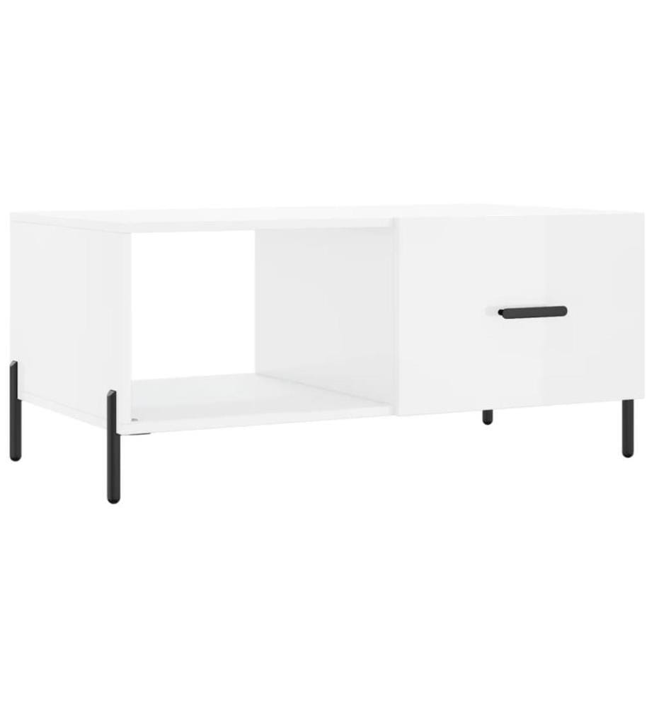 Couchtisch Hochglanz-Weiss 90x50x40 cm Holzwerkstoff
