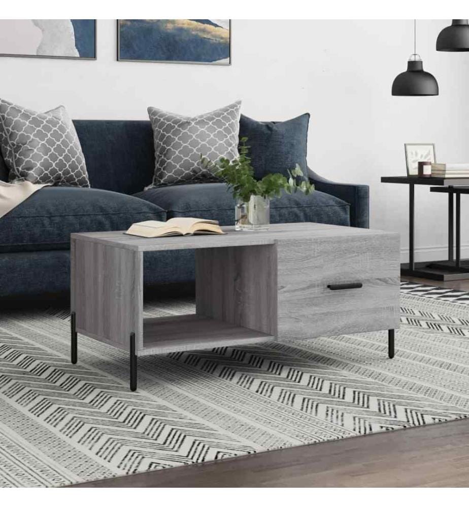 Couchtisch Grau Sonoma 90x50x40 cm Holzwerkstoff