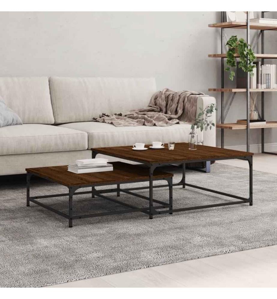 Satztische 2 Stk. Braun Eichen-Optik Holzwerkstoff