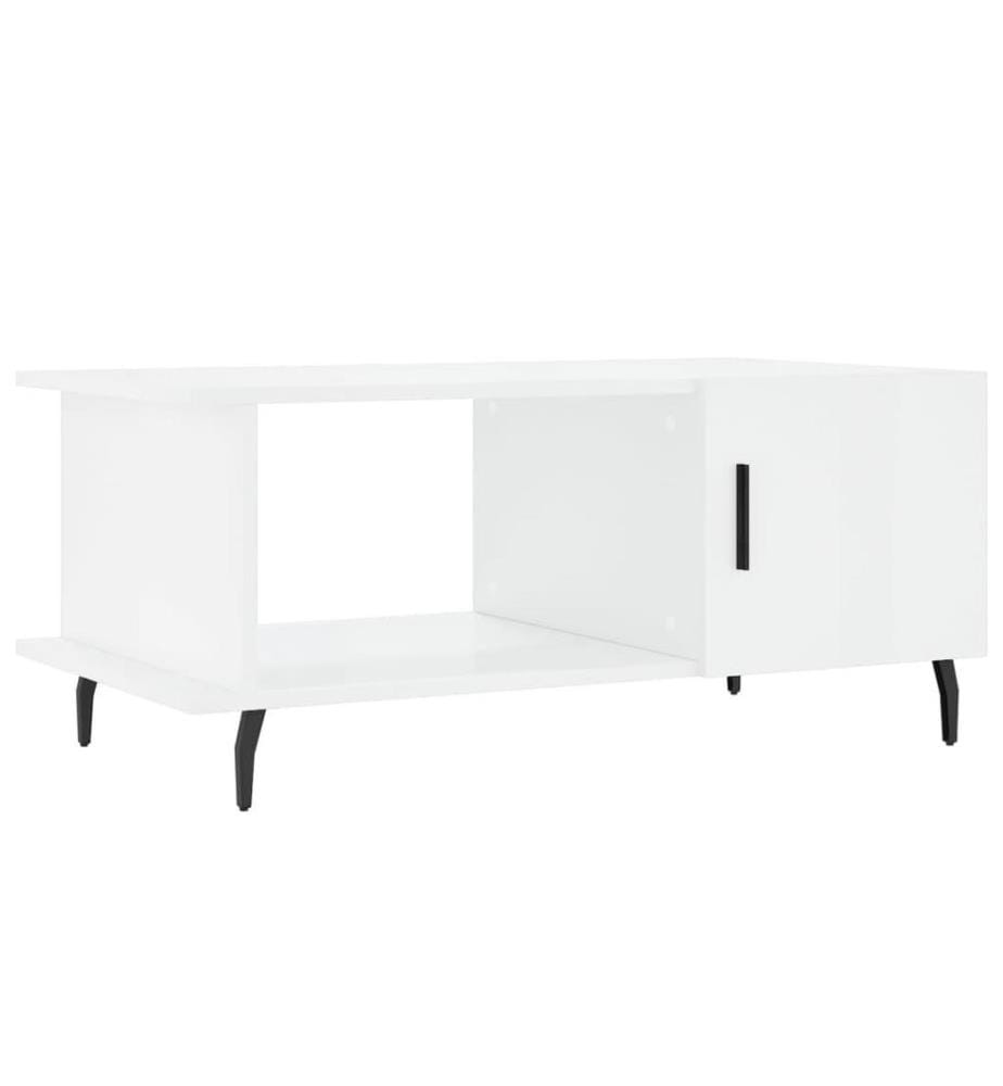 Couchtisch Hochglanz-Weiss 90x50x40 cm Holzwerkstoff