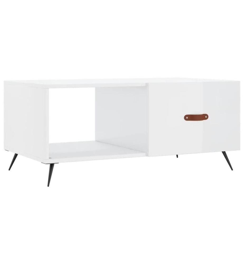 Couchtisch Hochglanz-Weiss 90x50x40 cm Holzwerkstoff