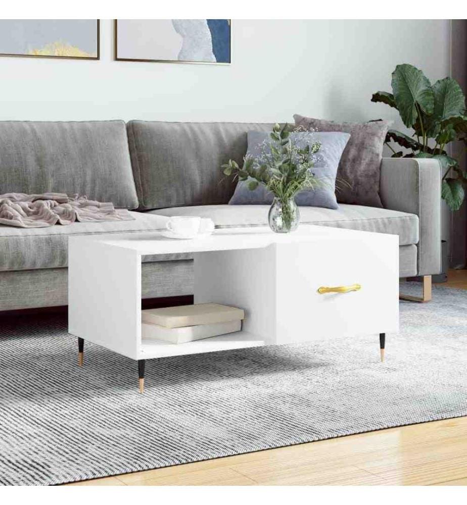 Couchtisch Weiss 90x50x40 cm Holzwerkstoff