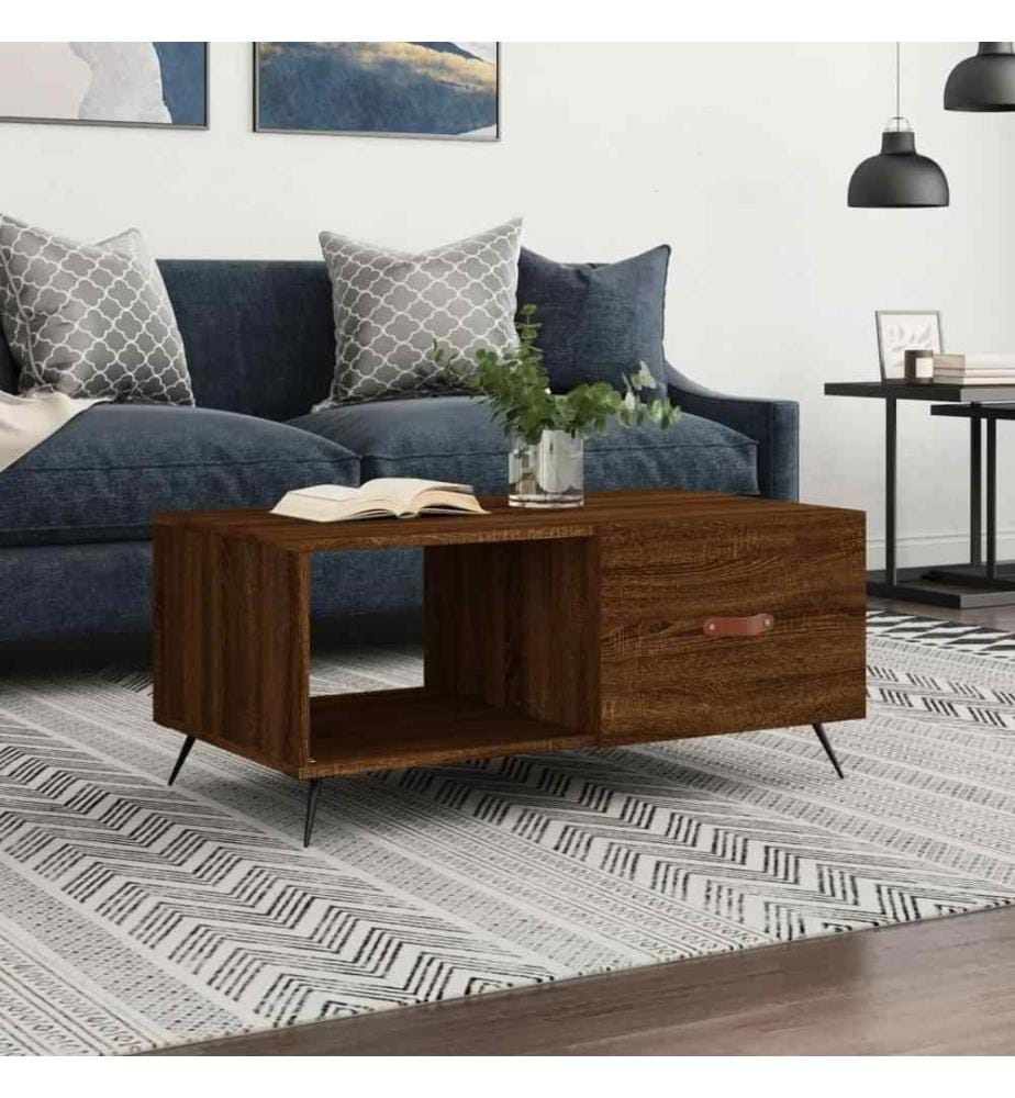 Couchtisch Braun Eichen-Optik 90x50x40 cm Holzwerkstoff
