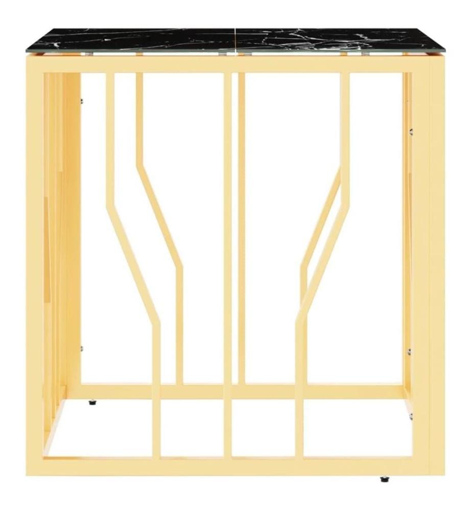 Table basse doré 50x50x50 cm acier inoxydable et verre