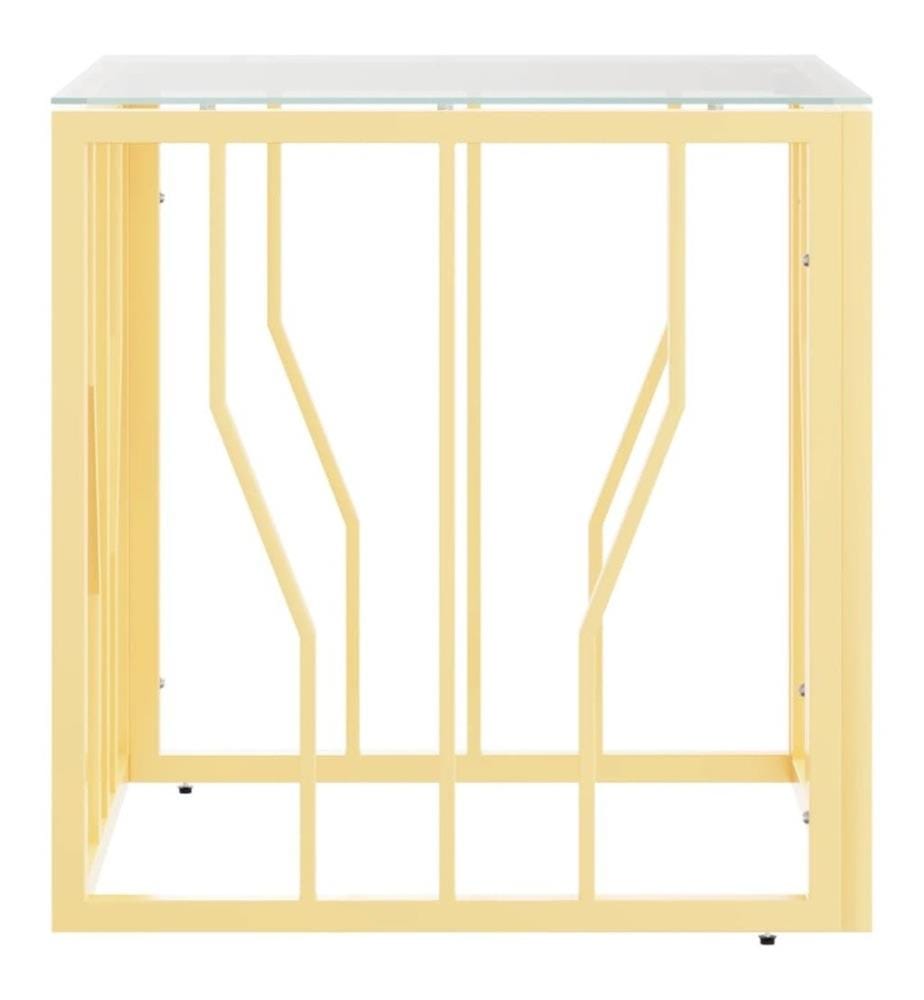 Couchtisch Golden 50x50x50 cm Edelstahl und Glas