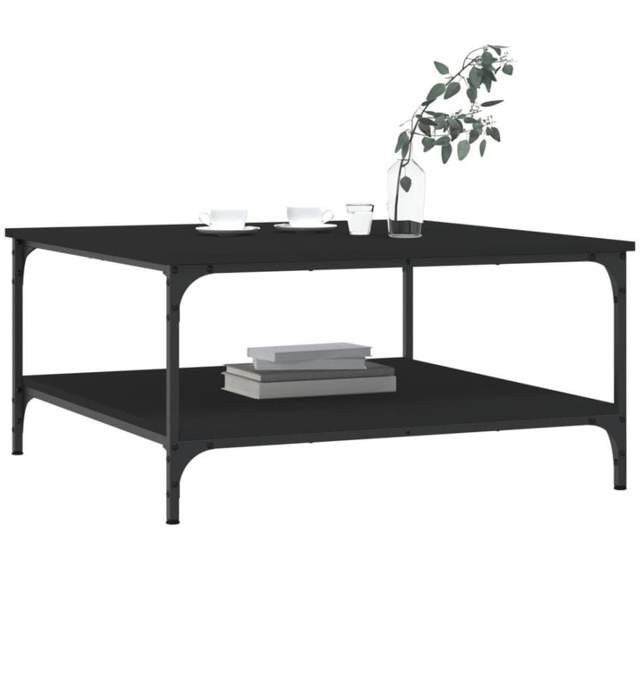 Couchtisch Schwarz 80x80x40 cm Holzwerkstoff