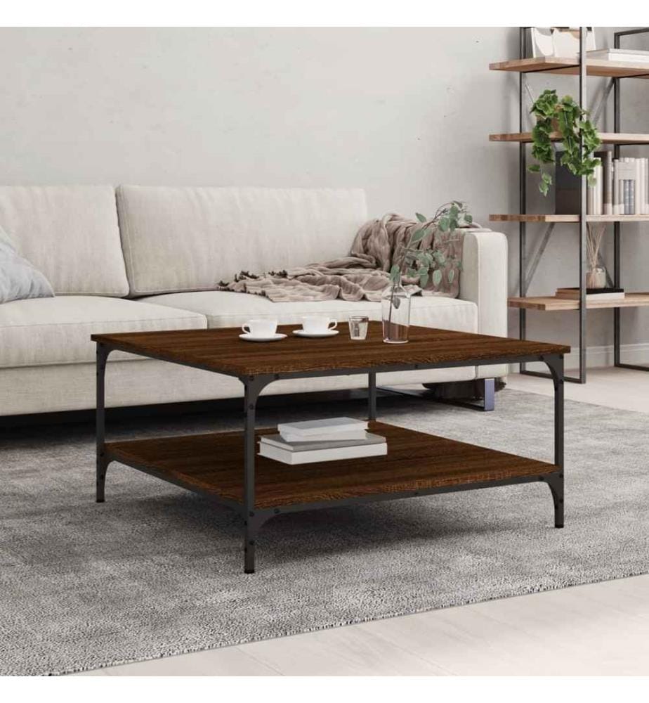 Couchtisch Braun Eichen-Optik 80x80x40 cm Holzwerkstoff