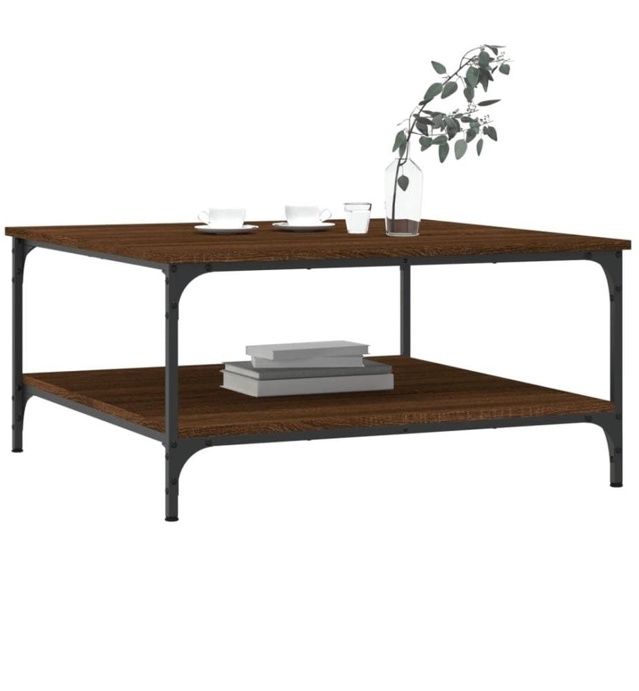 Couchtisch Braun Eichen-Optik 80x80x40 cm Holzwerkstoff