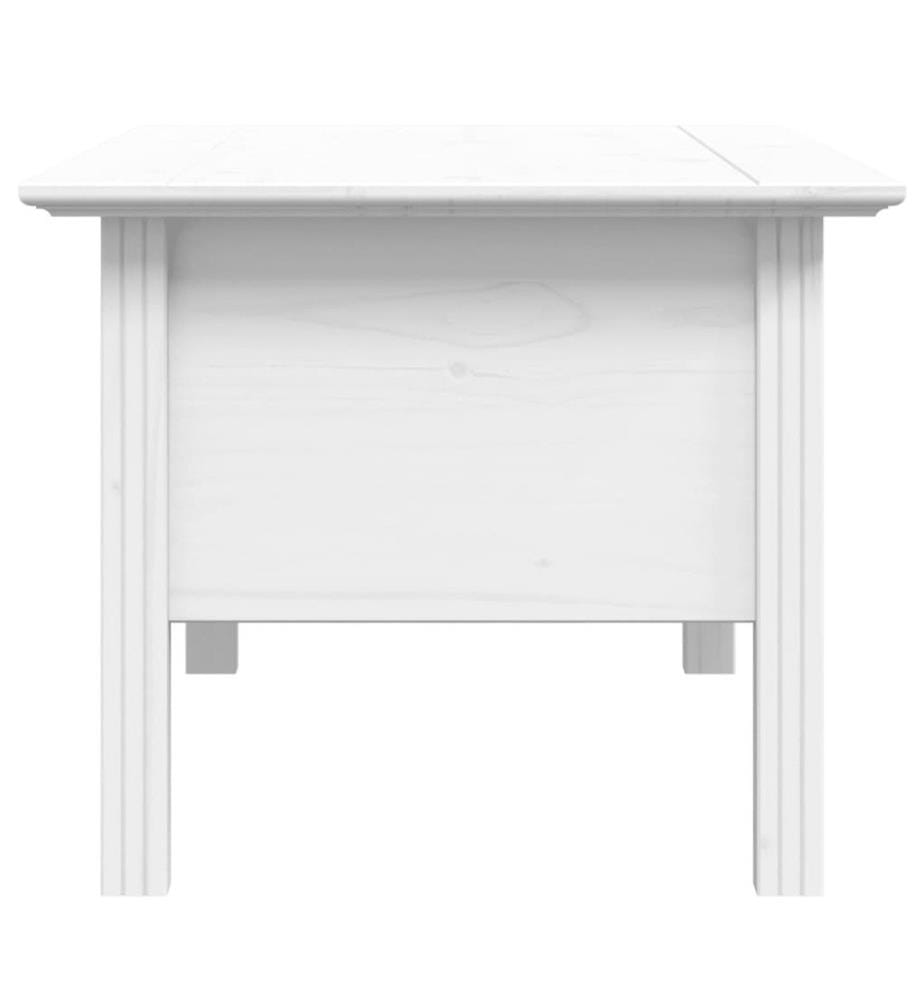Table basse BODO blanc 100x55x45 cm bois de pin massif