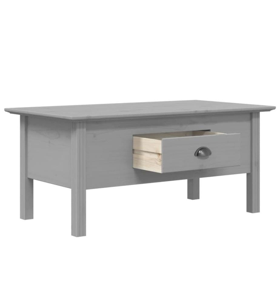 Couchtisch BODO Grau 100x55x45 cm Massivholz Kiefer