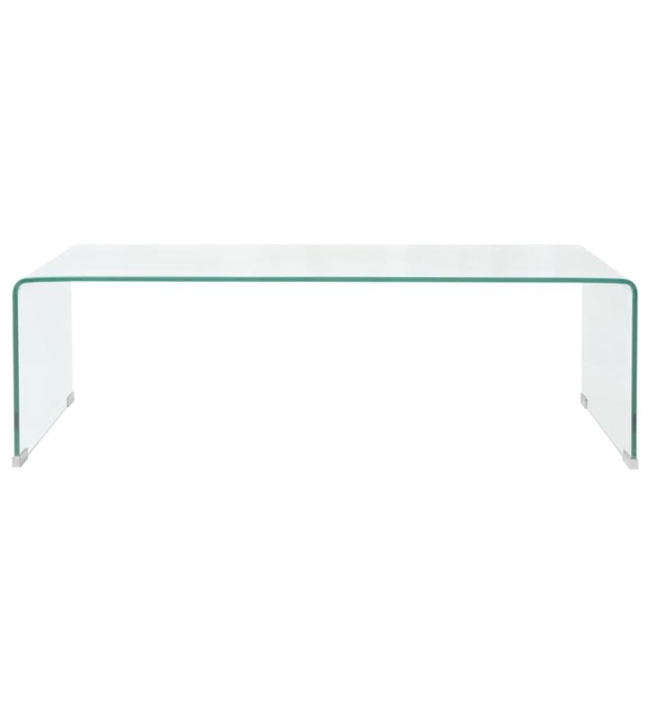 Couchtisch aus gehärtetem Glas 98x45x30 cm Transparent