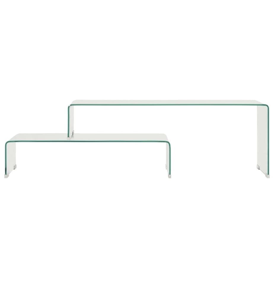 2-tlg. Couchtisch-Set 90x30x20/110x30x40 cm Hartglas