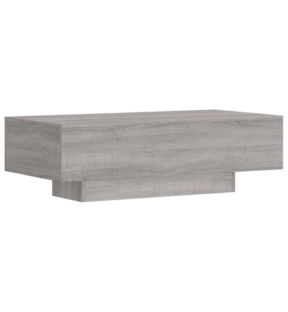 Table basse sonoma gris 100x49,5x31 cm bois d'ingénierie
