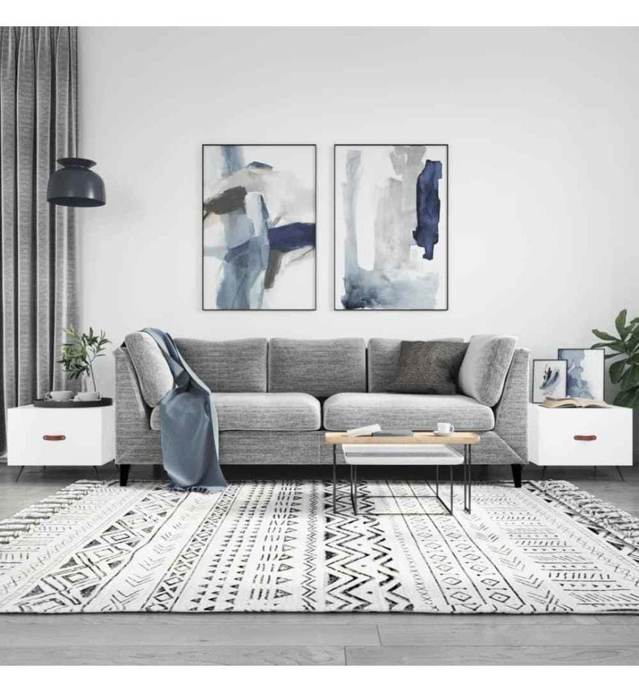 Couchtische 2 Stk. Hochglanz-Weiss 50x50x40 cm Holzwerkstoff
