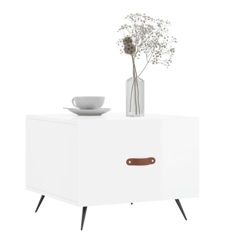 Couchtische 2 Stk. Hochglanz-Weiss 50x50x40 cm Holzwerkstoff