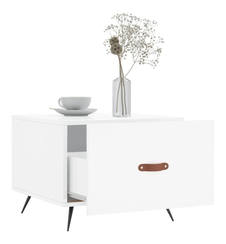 Couchtische 2 Stk. Hochglanz-Weiss 50x50x40 cm Holzwerkstoff