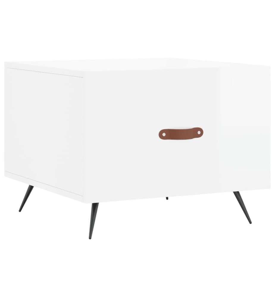 Couchtische 2 Stk. Hochglanz-Weiss 50x50x40 cm Holzwerkstoff